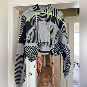 IVY PARK x ADIDAS HALLS OF IVY Allover Print Cropped Hoodie - UNISEX SIZE M